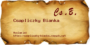 Csapliczky Bianka névjegykártya